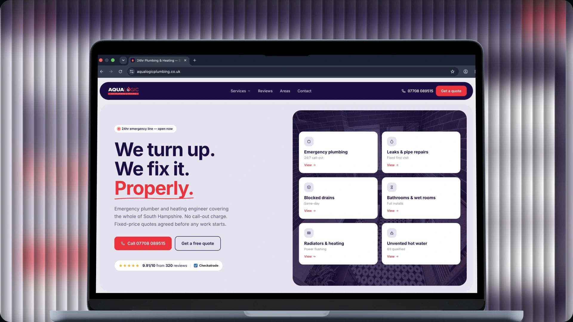 Aqualogic website design, project cover
