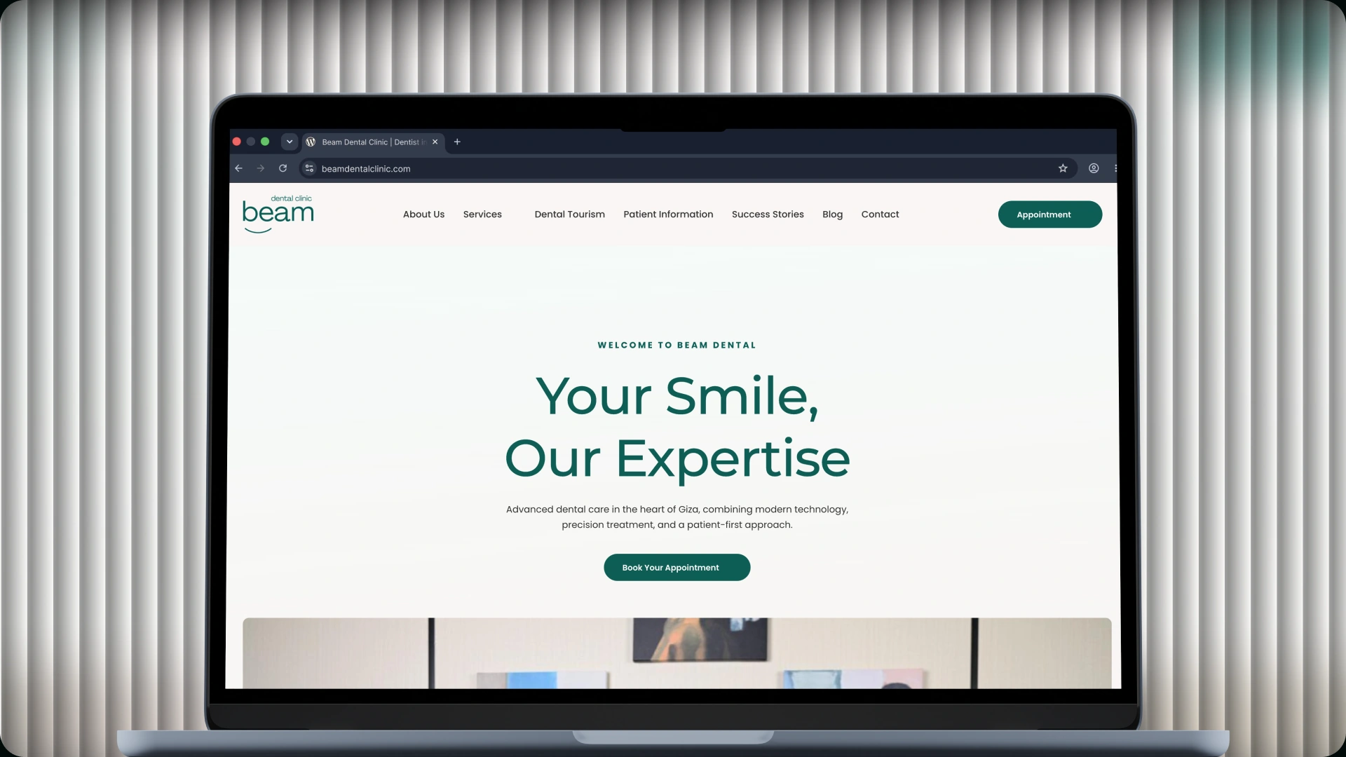 Beam Dental Clinic website design, project cover