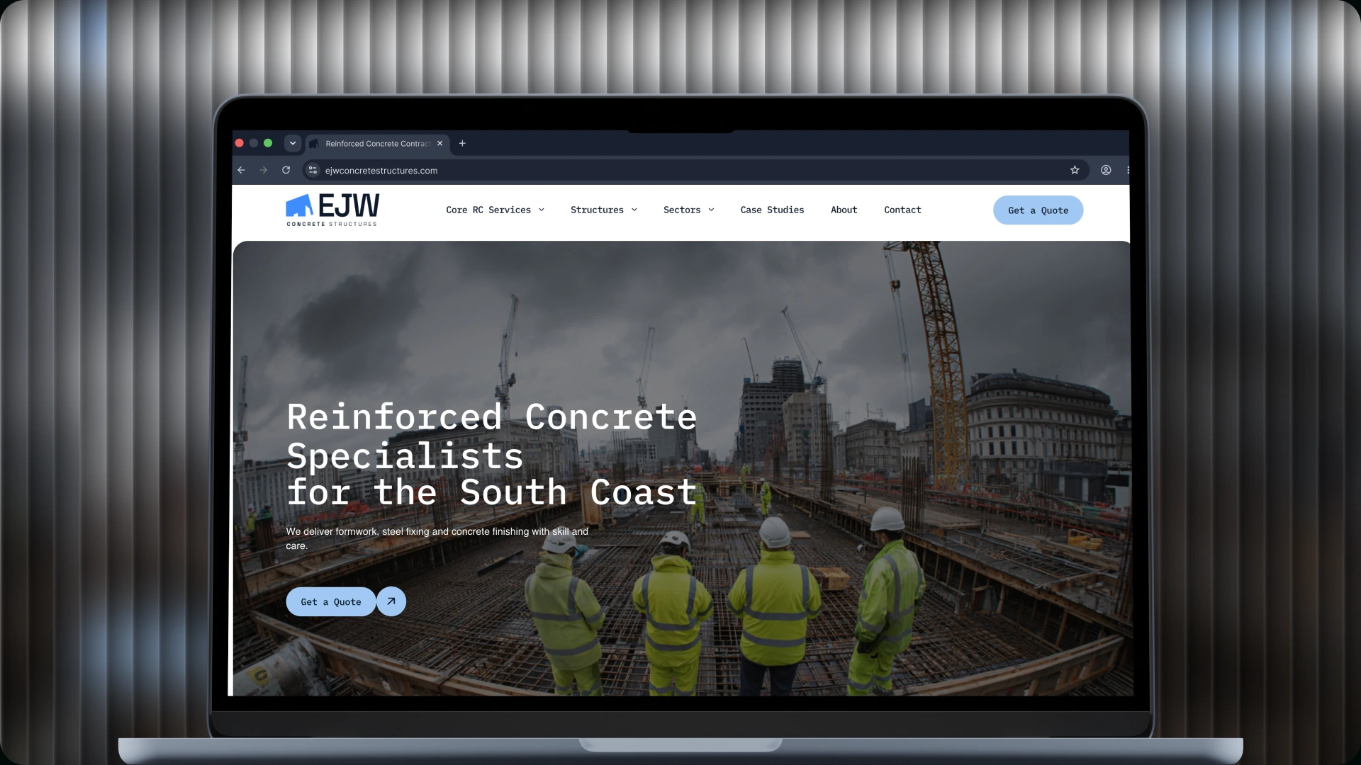 EJW Concrete Structures website design, project cover