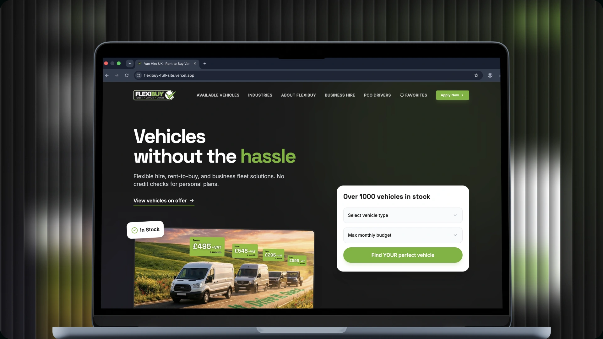 FlexiBuy website design, project cover