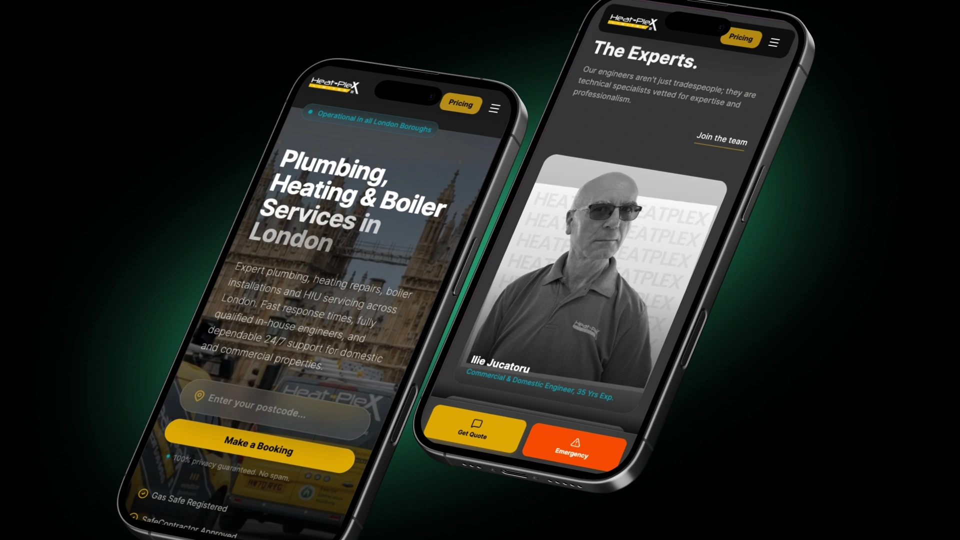 HeatPlex website design, project cover