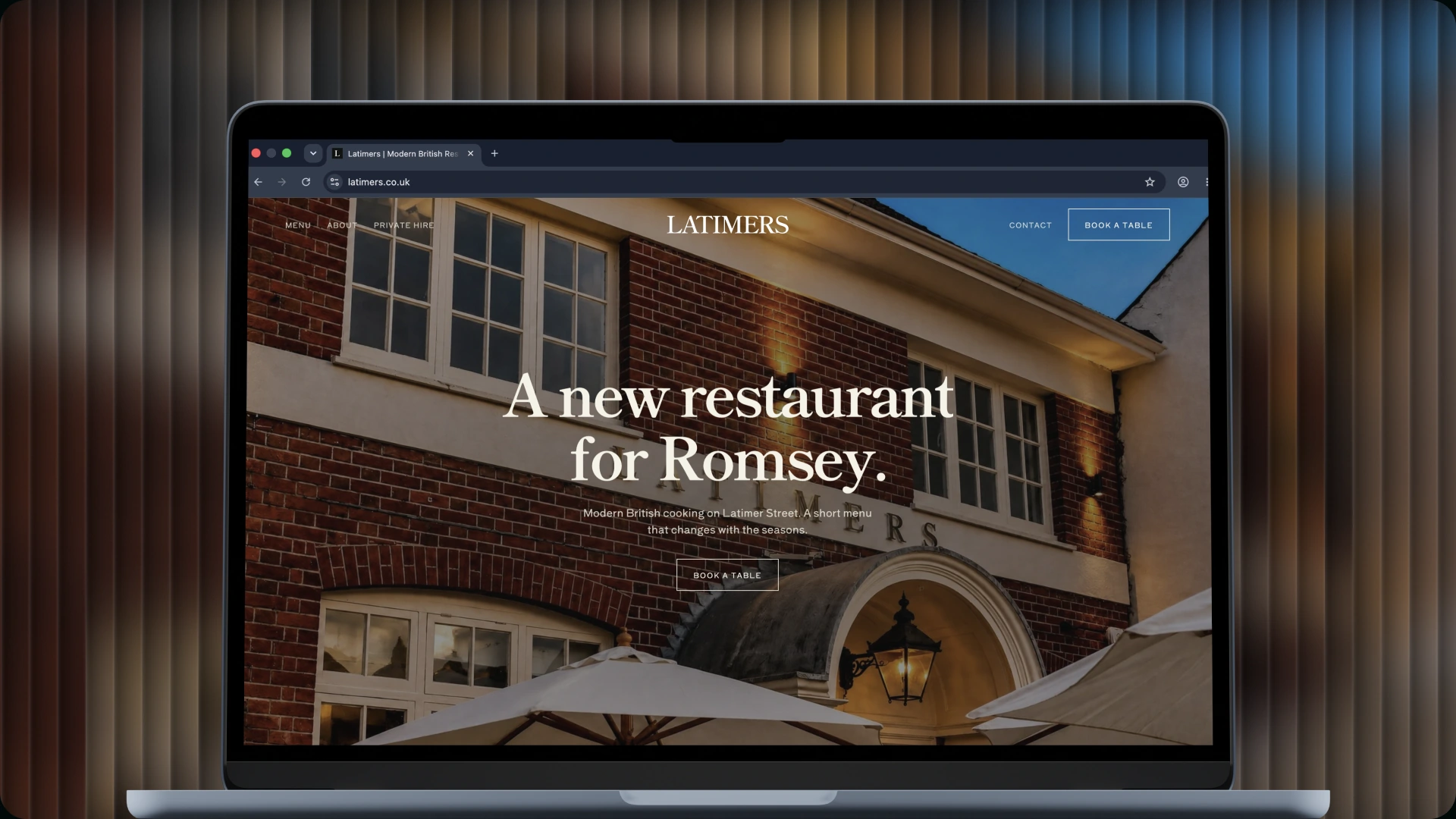 Latimers website design, project cover