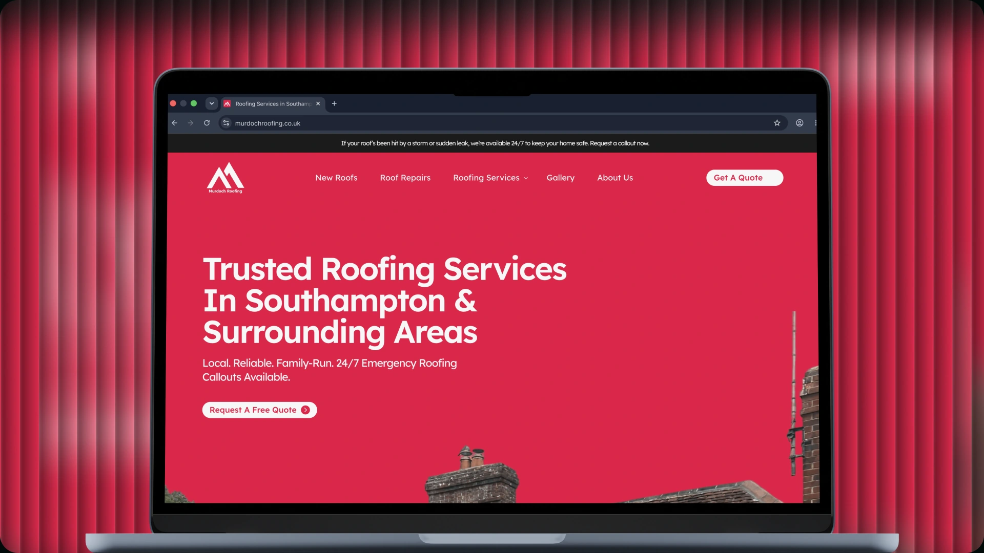 Murdoch Roofing website design, project cover