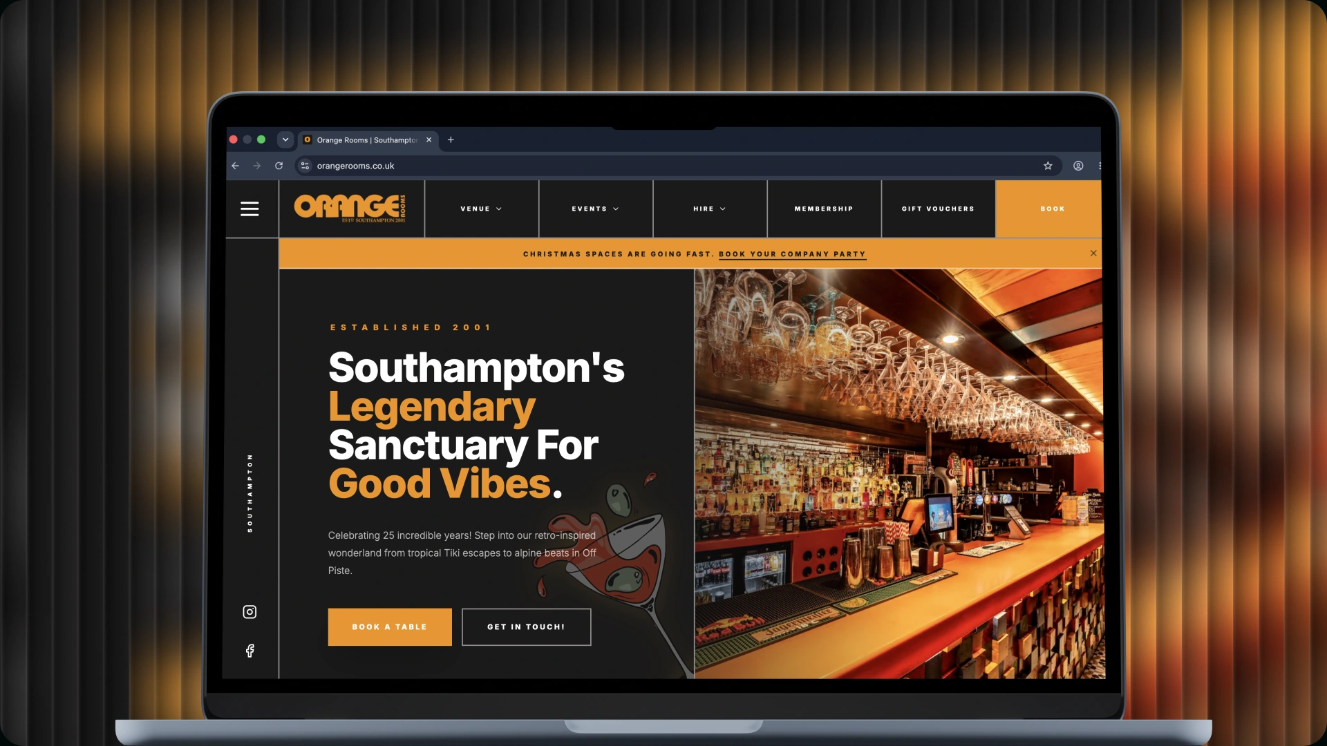 Orange Rooms website design, project cover