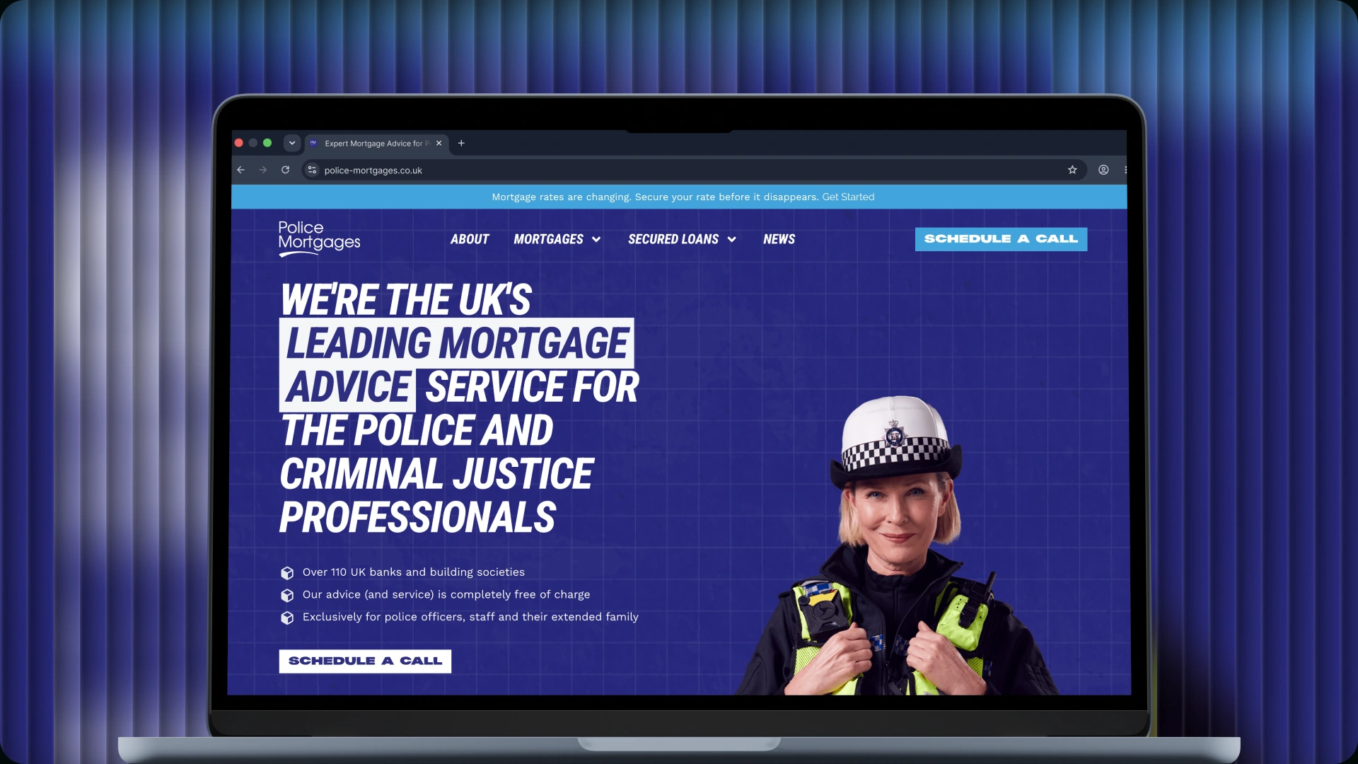 Police Mortgages website design, project cover