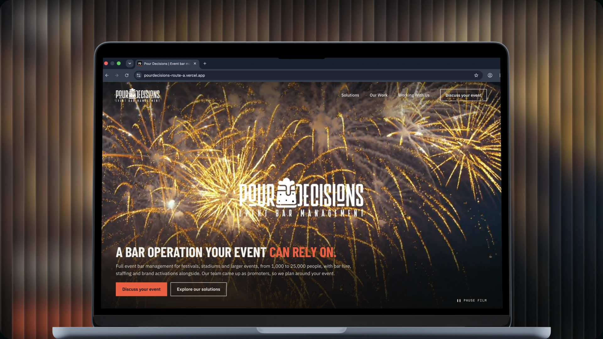 Pour Decisions website design, project cover