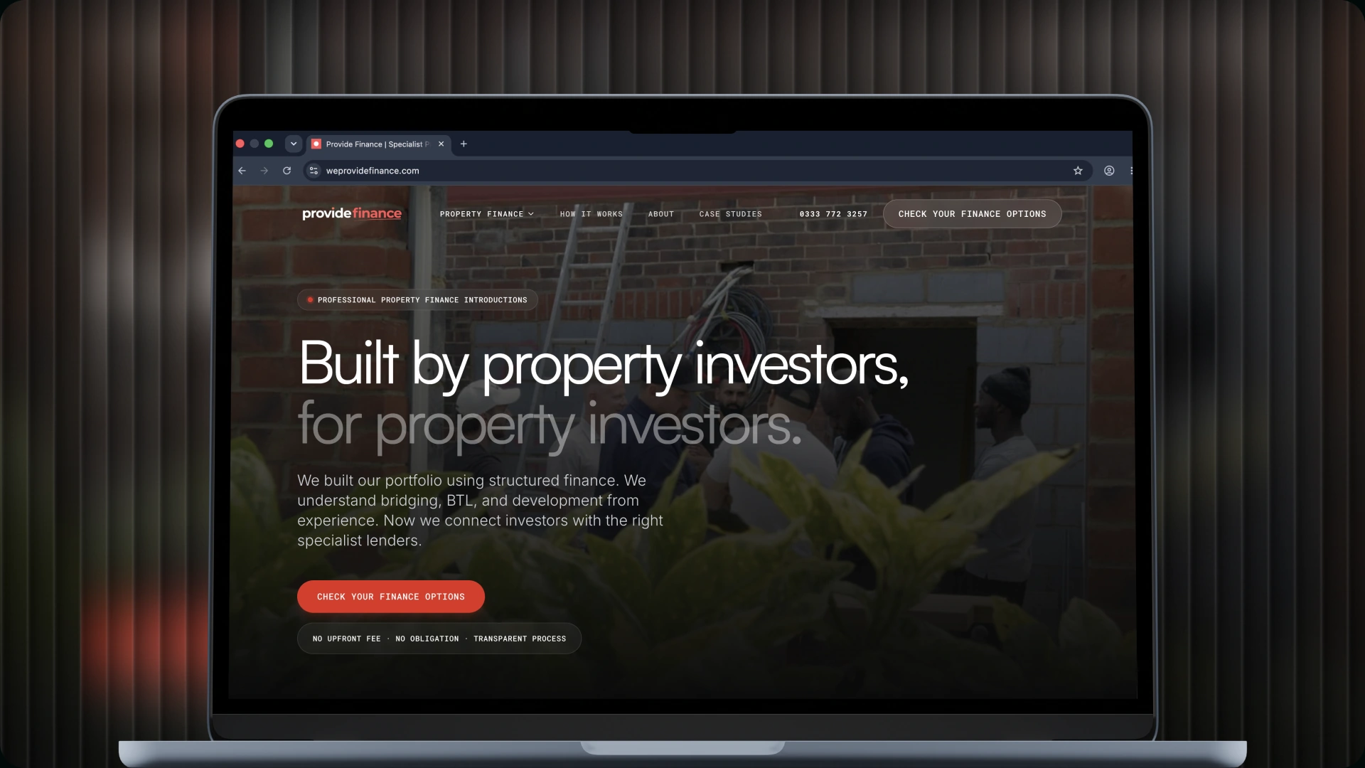 Provide Finance website design, project cover